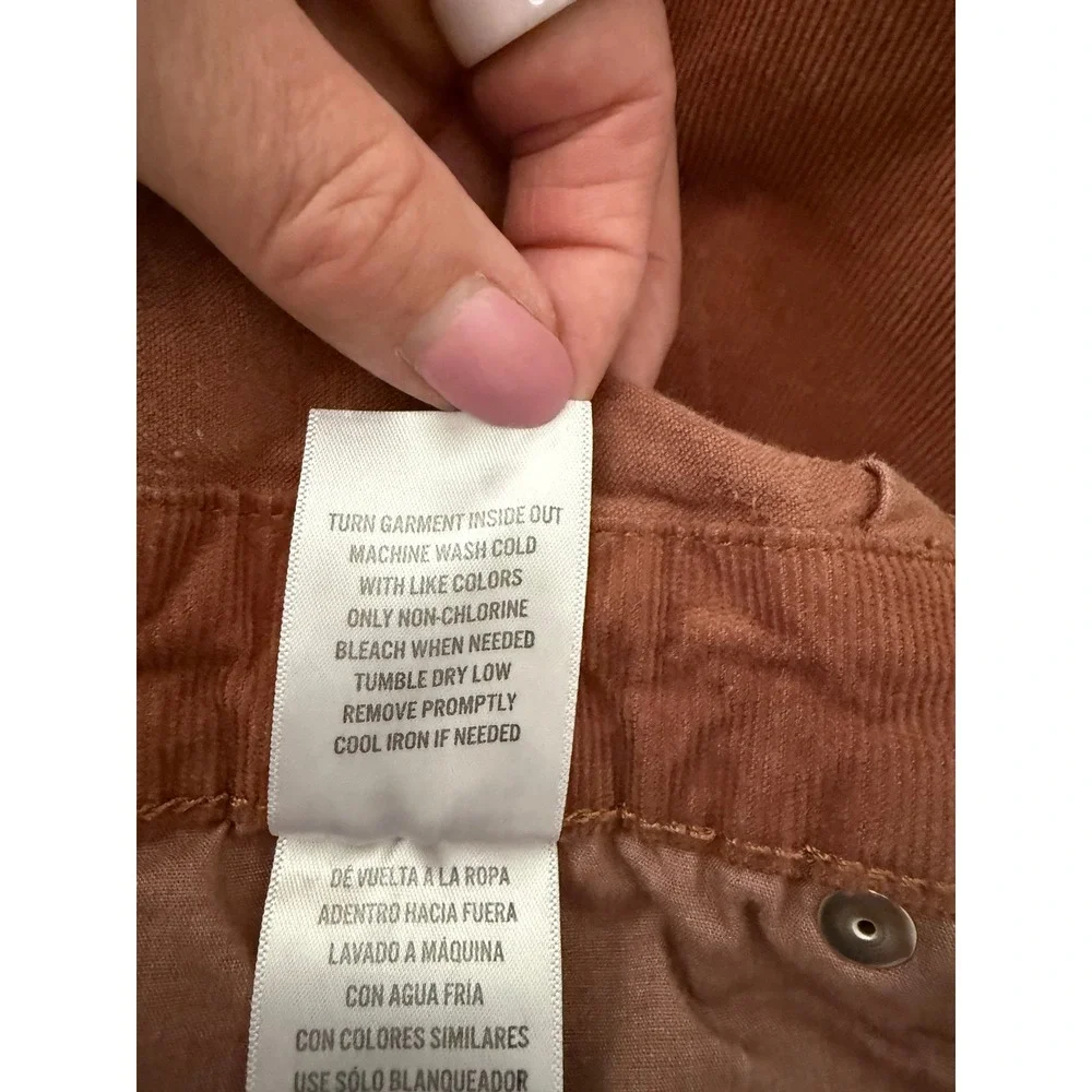 Cleo + Wolf Corduroy Jumpsuit Rust Brown Utility Short Sleeve Medium - Picture 11 of 11